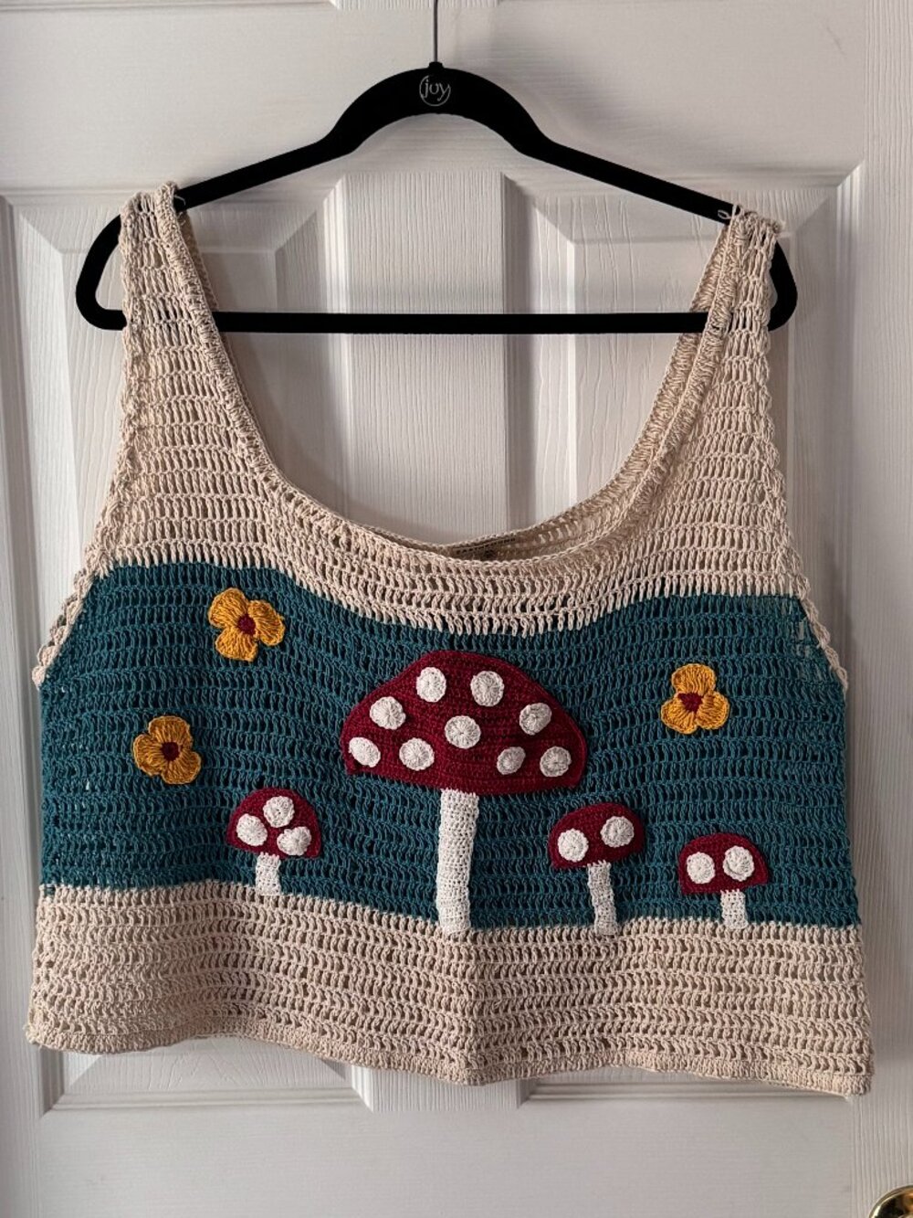 Earthbound Crochet Mushroom Tank Top XL Fairycore Cottagecore Festival Boho
